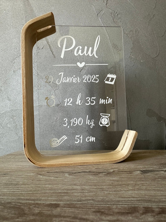 Cadre naissance « angle » personnalisé