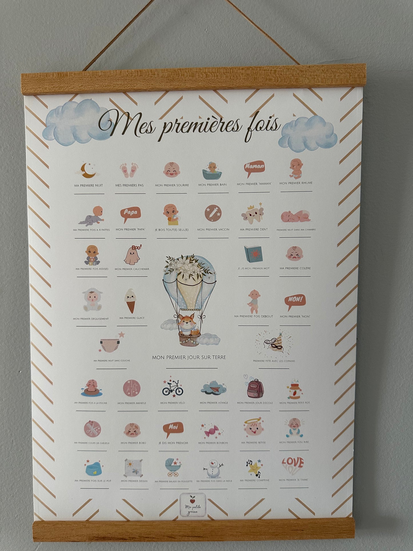 Affiche à dater « Mes premières fois » avec tampon