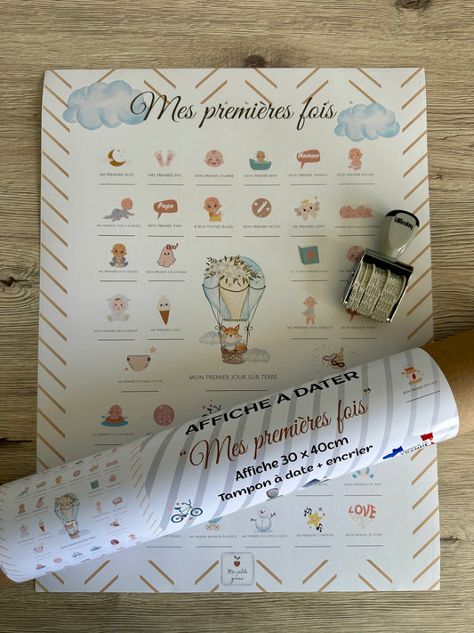Affiche à dater « Mes premières fois » avec tampon
