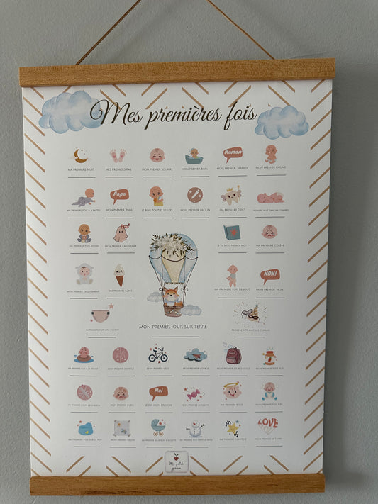 Porte affiche mural en bois